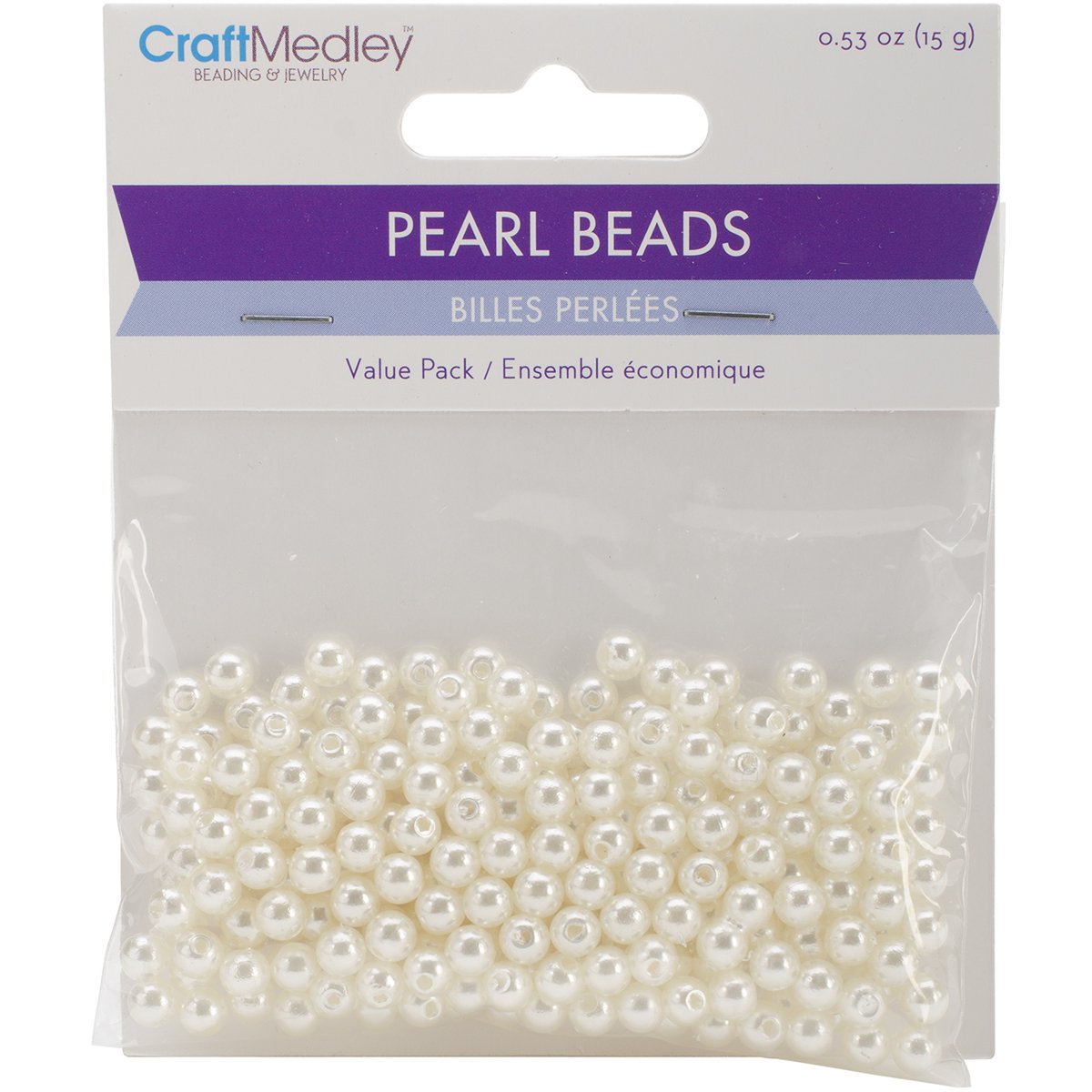 Multicraft Imports Ivory Craft Medley 256 Piece Acrylic Pearl Beads, 5Mm,