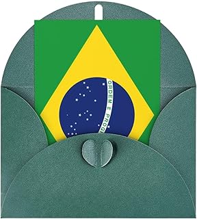 Funny Greetings Card Brazilian flag Romantic Birthday card with Envelopes - Warm Gifts for Girlfriend Boyfriend Wife Husband(2PC)