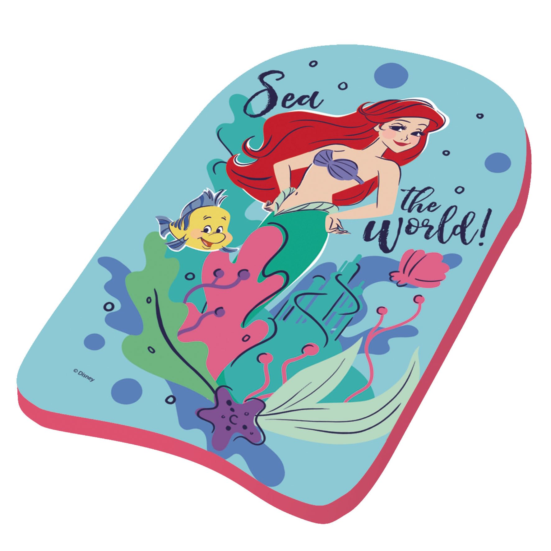 ARDITEX Tavola da nuoto Ariel La Sirenetta Disney – 41x30x5 cm – Schiuma EPS leggera, forma ergonomica, perfetta per il nuoto infantile – Colore turchese
