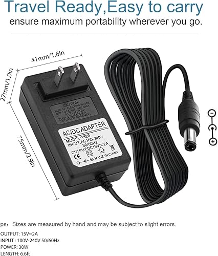 Miniatura 7 de Cable de alimentación de 15 V CA CC para Theragun Prime, Theragun Mini pistola de masaje modelo BR-GUN-002, G4-Mini-RED-PKG-US Theragun Pistola