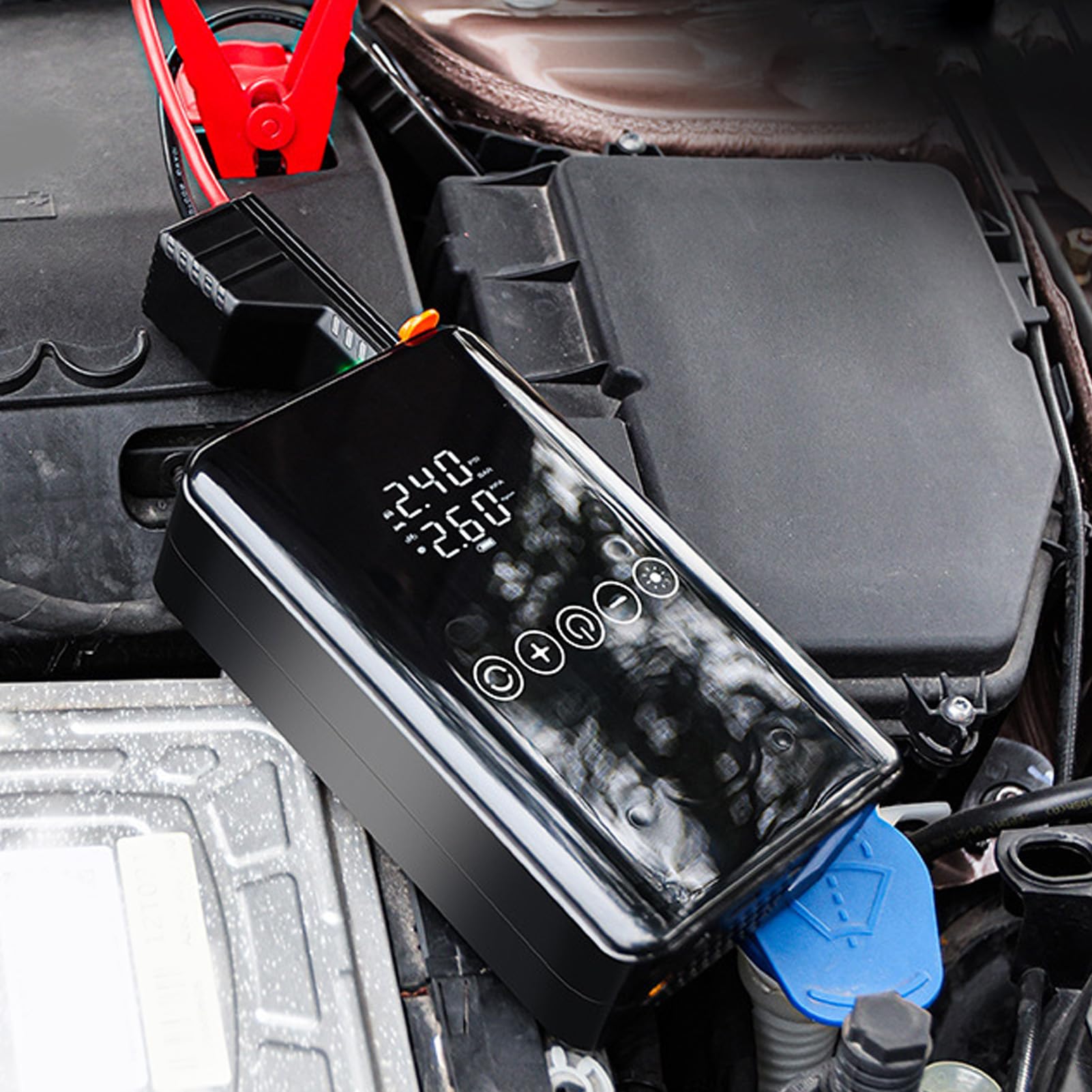 TOPINCN Opona Inflator Przenośna Sprężarka Powietrza, Pompa Inflatora z latarką, 120W 150psi Jump Stater, Bezprzewodowa Pompka do Opon do Motocykla Rowerowego