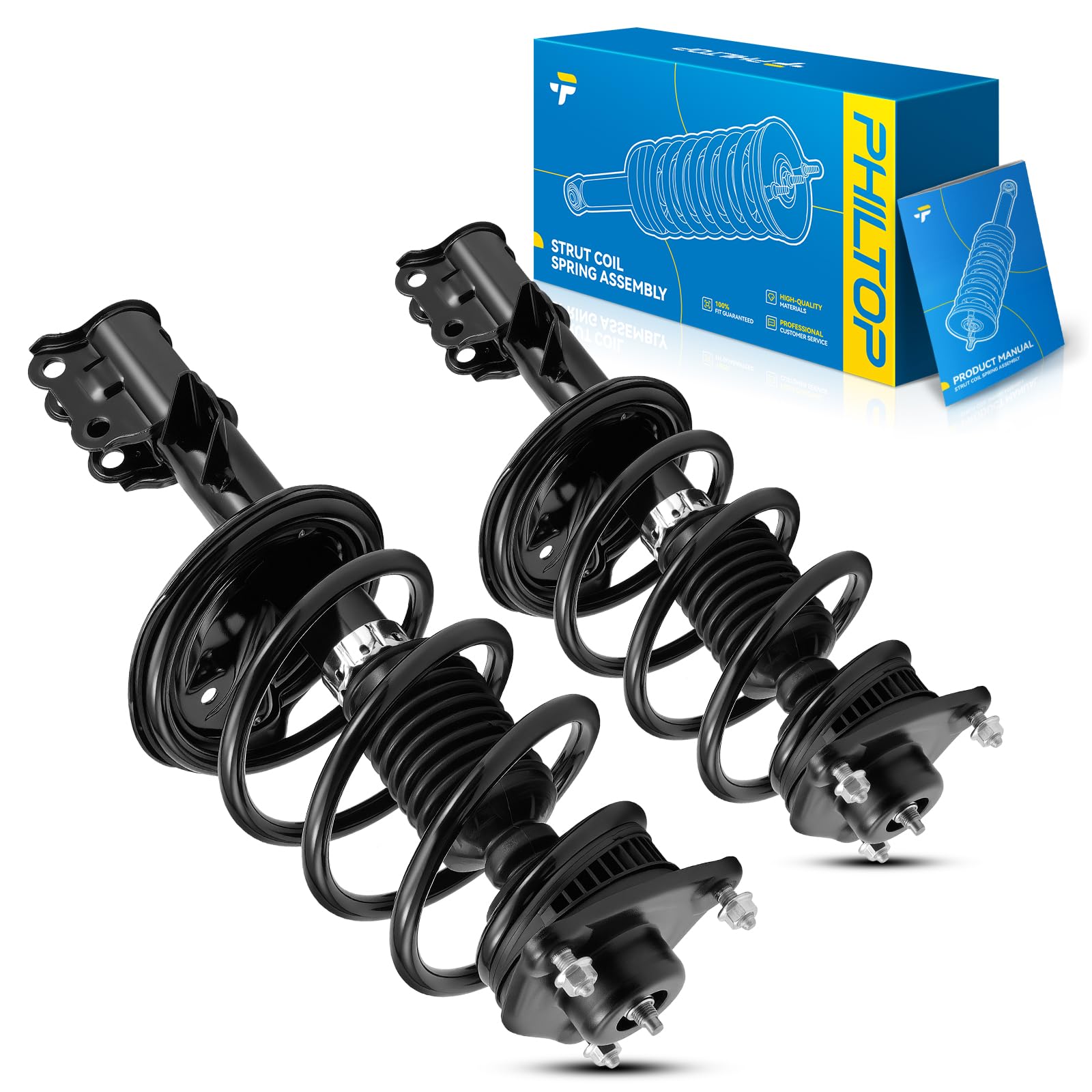 PHILTOP Front Strut Shock Absorber w/Coil Spring for Forte,Forte Koup,2pcs