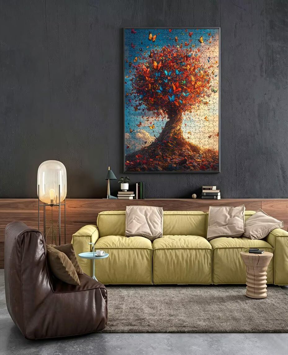 Puzzle 1000 sztuk, puzzle z motywem motyla dla dorosłych 1000, puzzle klasyczne edukacyjne, drewniane puzzle, niemożliwe wyzwanie, do dekoracji ścian domu, prezent BXHZW1-396