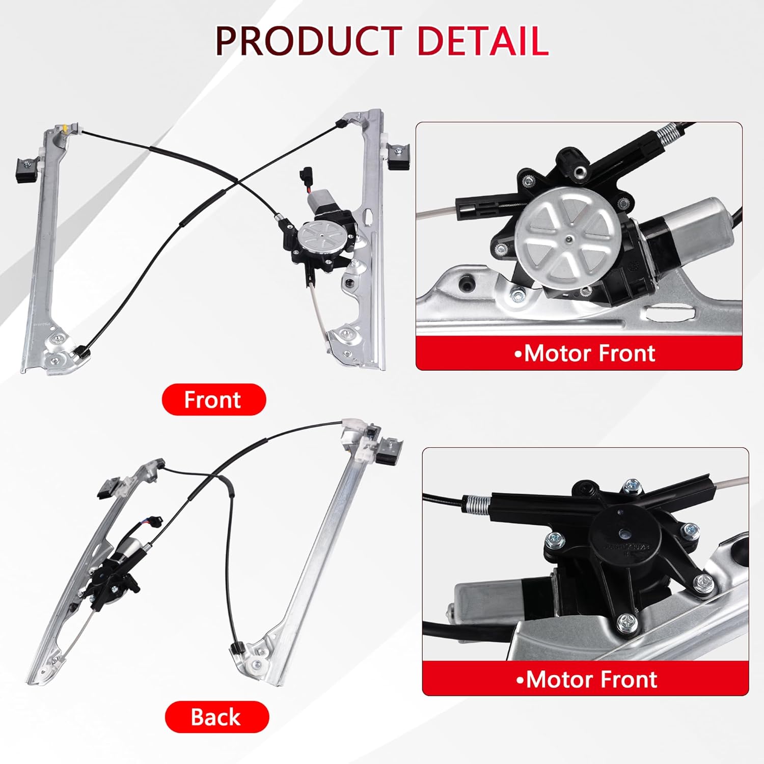 Front Right Passenger Side Power Window Regulator with Motor & Power Master Window Switch Compatible for 2007-2013 Chevy Silverado/GMC Sierra 1500 2500HD 3500HD, Replace 741-443 & 22895545