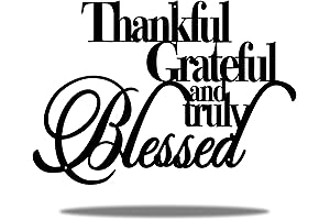 Vivegate Christian Wall Art Decor for Home: Thankful Grateful Blessed
