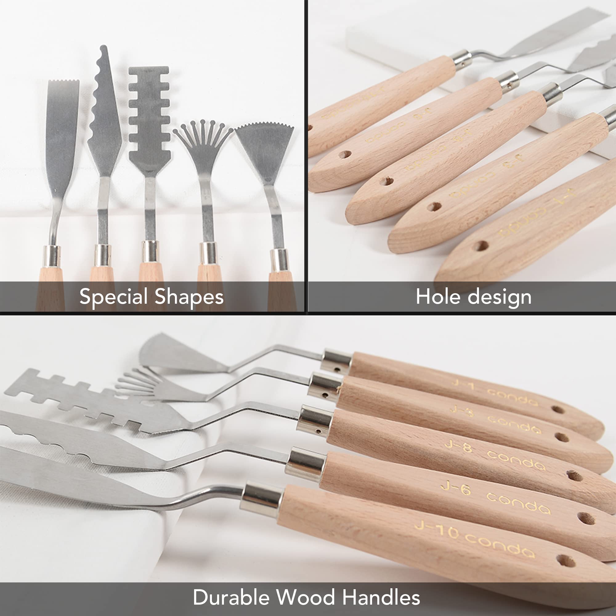 CONDA Palette Knife Set - 10Pcs Stainless Steel -2 CONDA Palette Knife Set - 10Pcs Stainless Steel -2