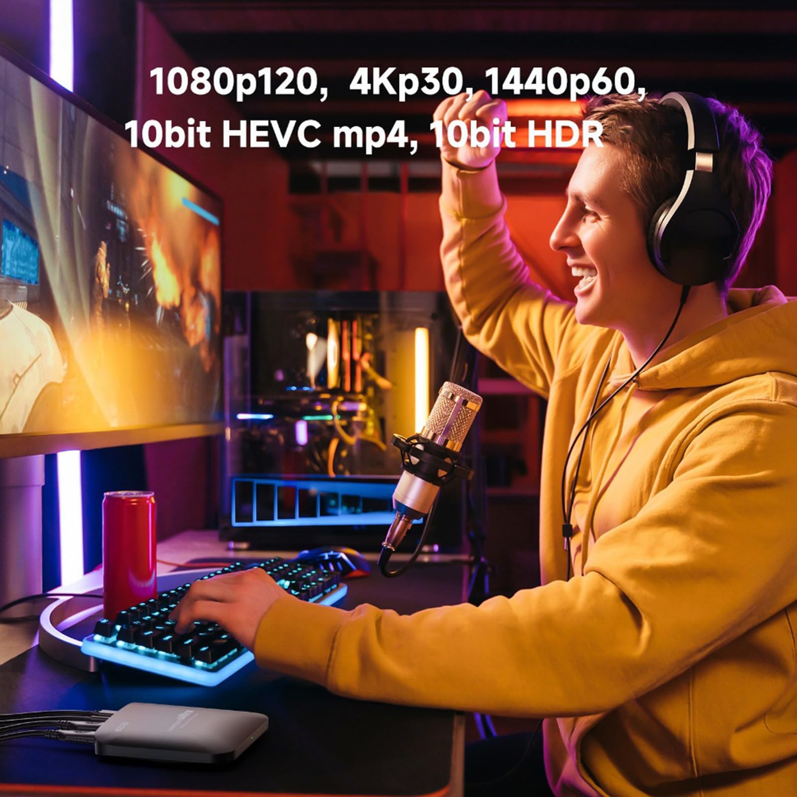 Plug and Play USB 3.1 Tarjeta de Captura de vídeo HDTV Grabación a 60 fps Resolución 4K Dispositivo portátil de transmisión en de Metal Tarjeta de transmisión en