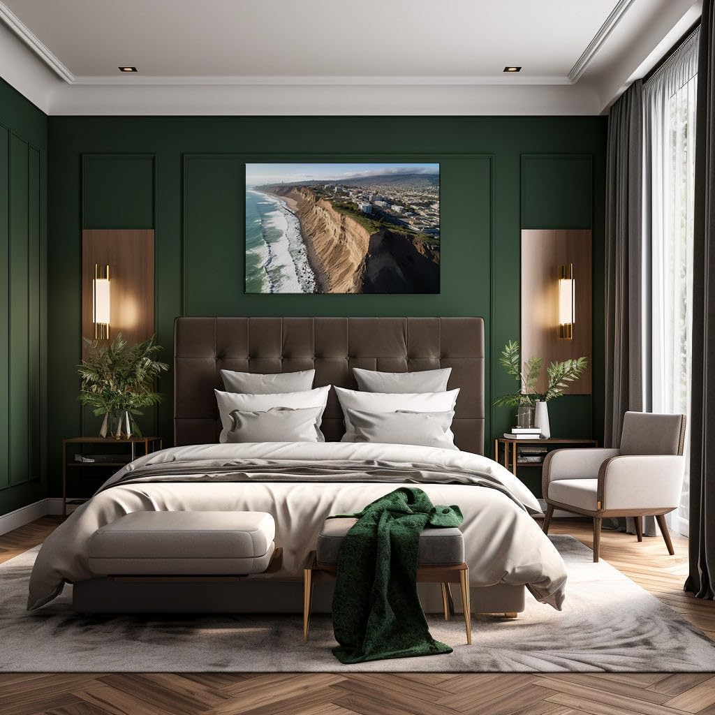 Canvas for Living room. Coastal Charm Unveiled in Aerial Splendor of Dana Point Discover Stunning Dana Point from the Sky, 27 x 18 inch Canvas Wall Art - Ready to Hang