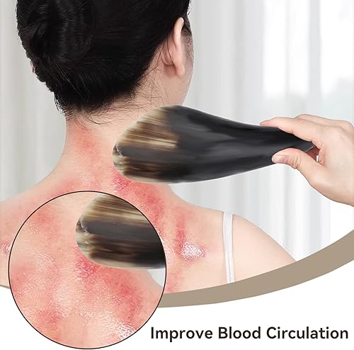 Miniatura 6 de Agatige Gua Sha Herramientas de masaje, raspado de cuerno de buey, tabla de masaje para terapia de acupuntura corporal, herramientas raspadoras para