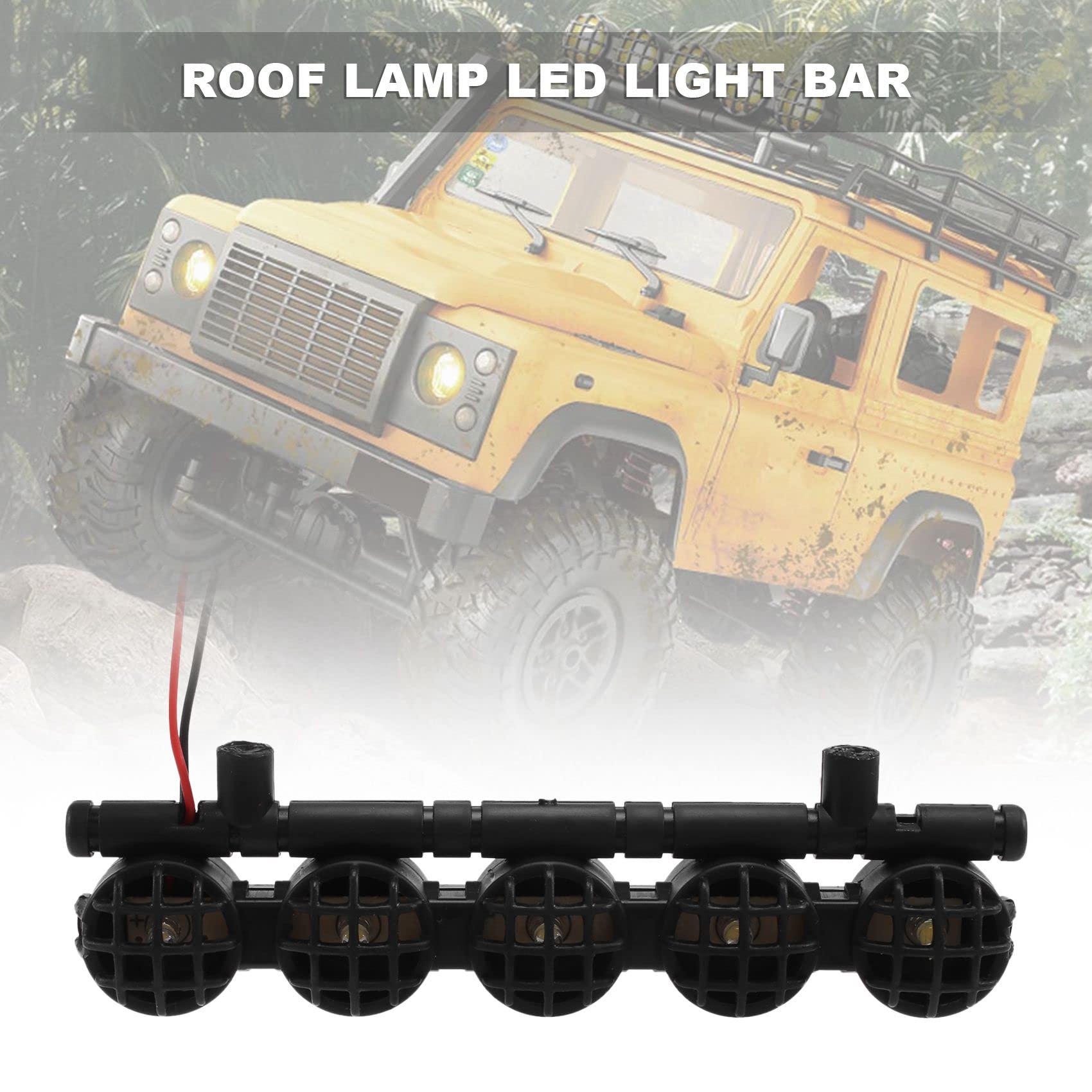 Borimend RC Car Roof Lamp LED Light Bar for MN D90 D99S MN98 MN99S MN-90 1/12 RC Car Upgrade Parts, Black - Image 4
