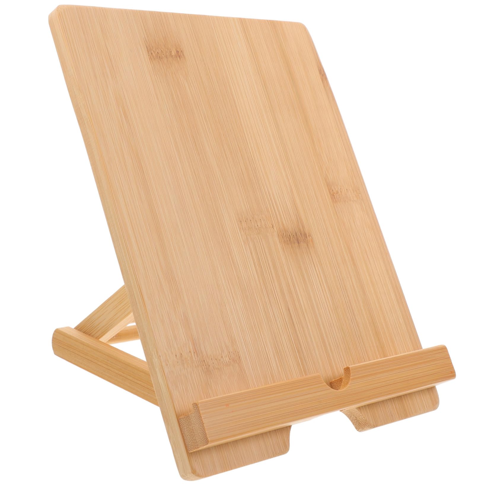 SEWACC Versatile Sign Holders Bamboo Menu Display Stand for Restaurants and Shops