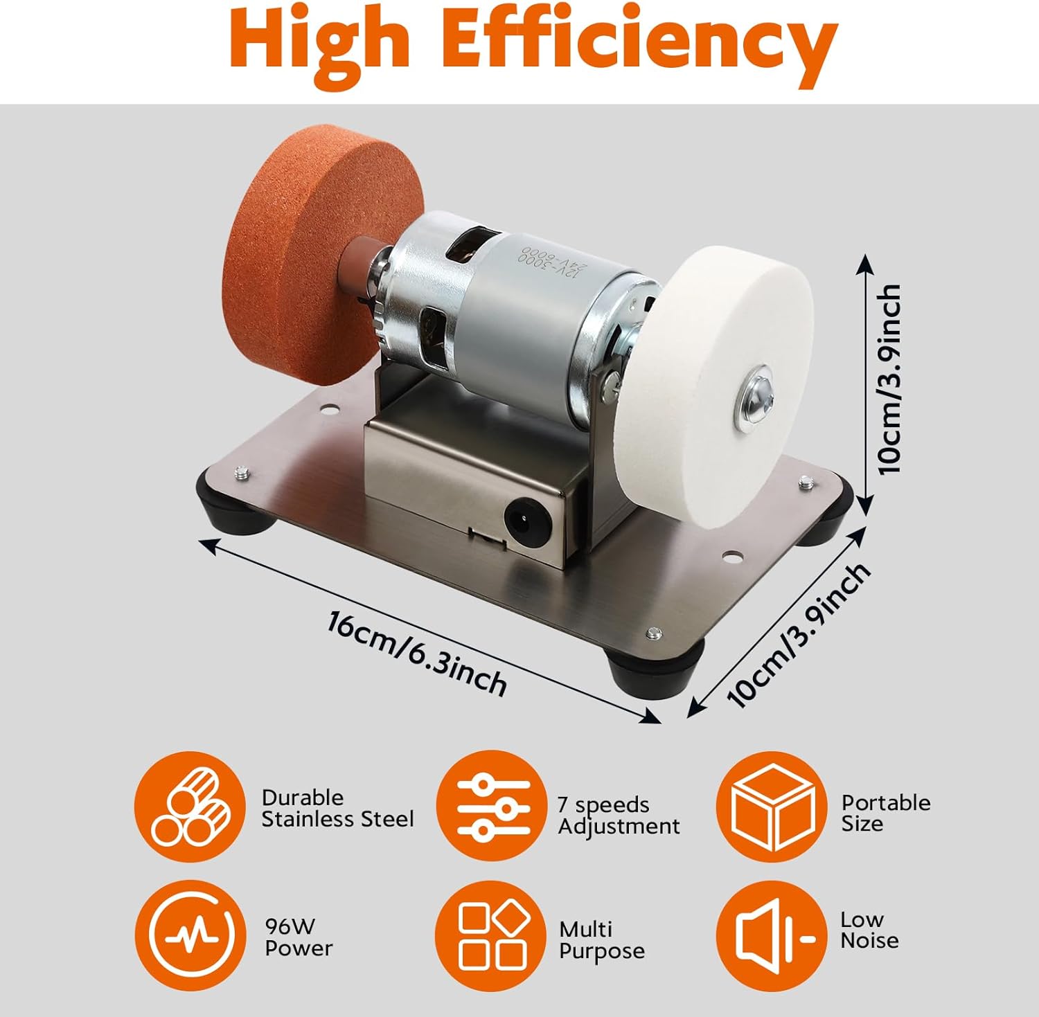 Mini Bench Grinder, Electric Benchtop Sander, Electric Multi-Purpose Grinding Machine, Polishing Grinding Machine Small Grinder for Woodworking Knife Making(6.3 * 3.9 * 3.9in)