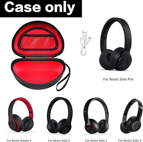 Vista 18 de Funda para auriculares compatible con Beats Solo 4, Studio Pro x Kim Kardashian, Solo3, Studio3, Solo2, Solo Pro, auriculares Bluetooth en la oreja