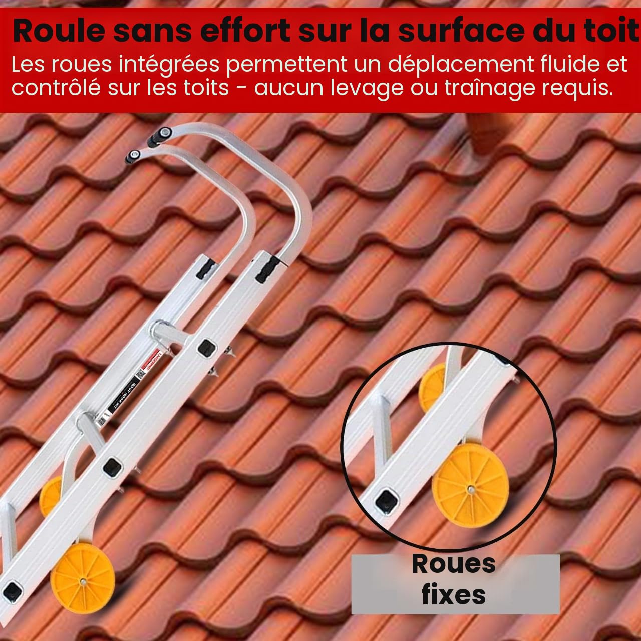 Kit de crochets de toit pour échelle simple et échelle extensible
