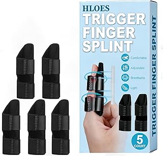 5PCS Trigger Finger Splint, Finger Braces Joint Stabilizer, Adjustable Mallet Splint and Hand Brace, Finger Straightener for Arthritis