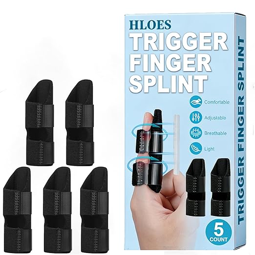 5PCS Trigger Finger Splint, Finger Braces Joint Stabilizer, Adjustable Mallet Splint and Hand Brace, Finger Straightener for Arthritis – Fits Thumb, Index, Middle, Ring and Pinky Finger（5PCS）