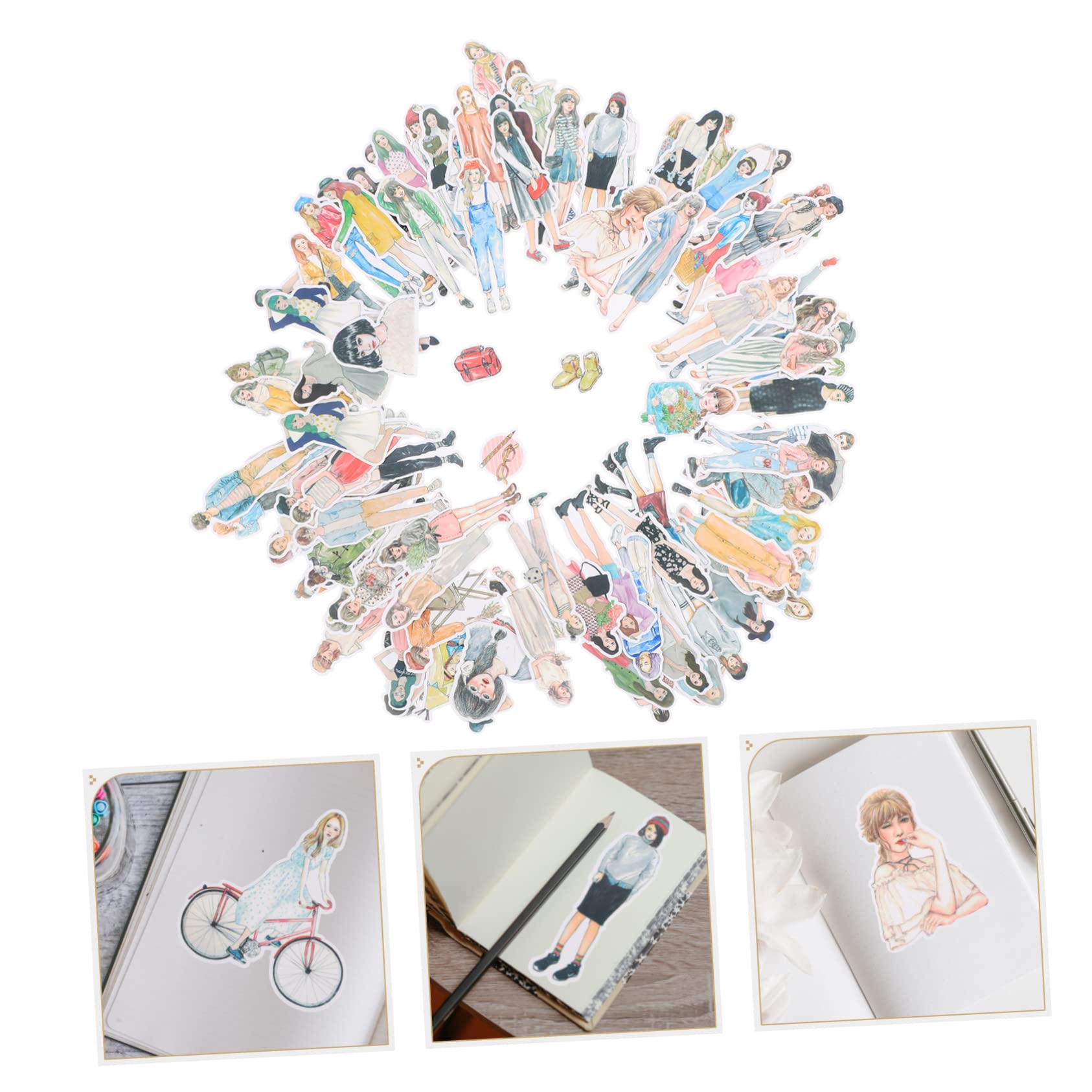 NUOBESTY 1080 Pegatinas De Niña Tarjetas De Notas Papelería Impresora De Pegatina Decoración Pegatina De Botella De Agua Libro Para Niños Pegatinas Para Niños Decoración De
