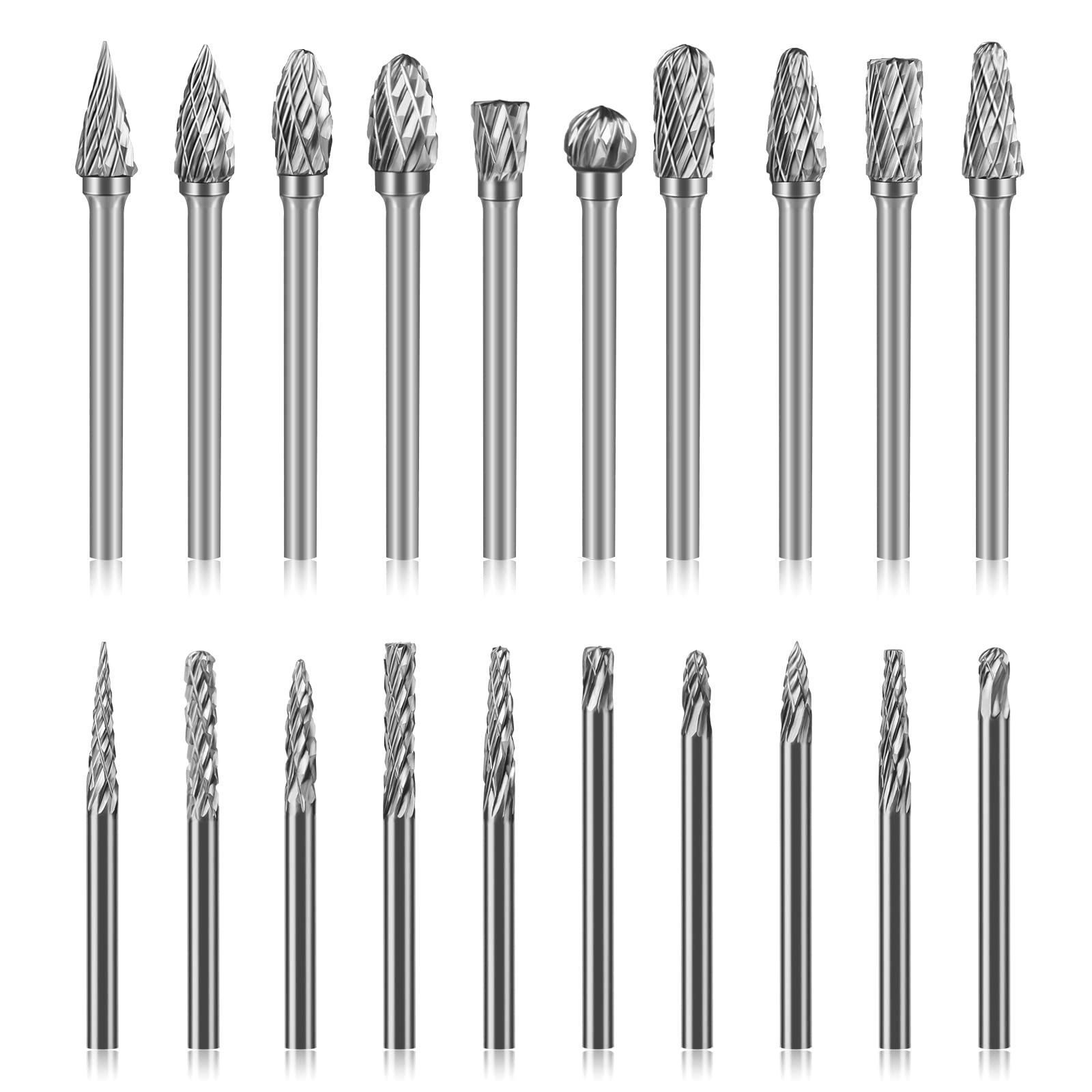 20Pcs Carbide Burr Set 1/8" Shank Carbide Burr Bits Set Die Grinder Bits — Amazon image 8
