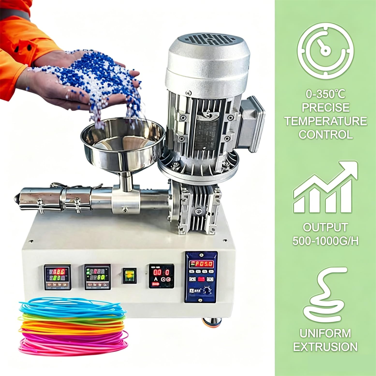 Extrudeuse De Filament pour Impression 3D, Extrudeuse De Granulés Haute Précision 1000 W avec Température Réglable, Compatible ABS/TPU/PETG/PLA