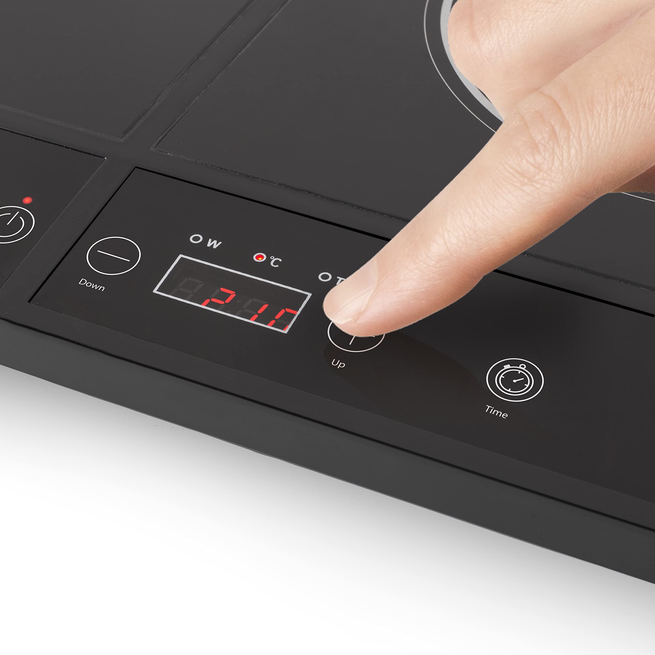 Tristar IK-6179 Placa de inducción doble con 8 niveles de potencia, 1400 W, Vidrio, Negro