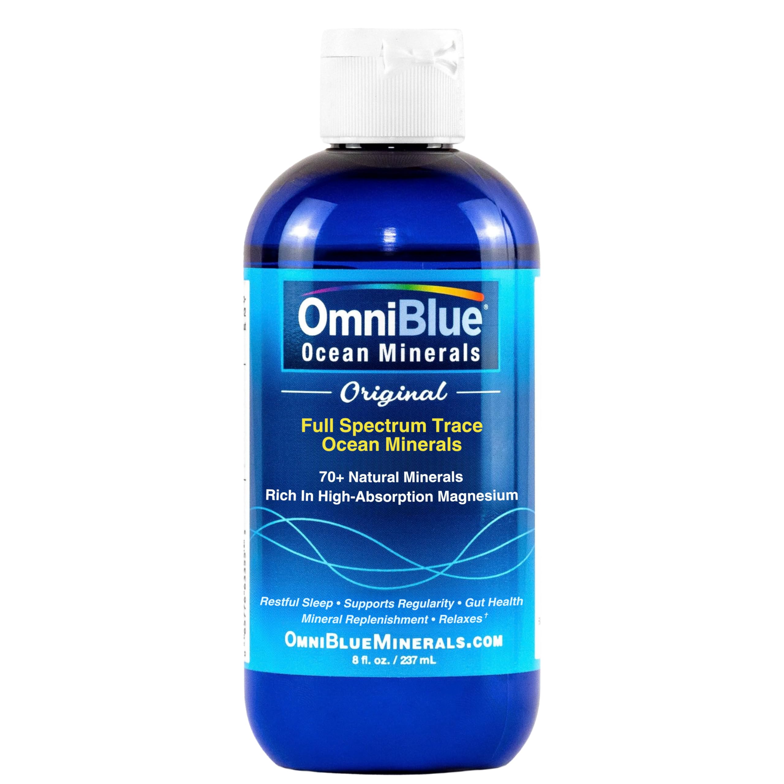 Ocean Minerals - 70+ Trace Minerals & Liquid Magnesium - Potassium, Chloride- Low Sodium - Natural Support for Sleep, Digestion, Regularity, Hydration & Electrolyte Balance (8 oz)