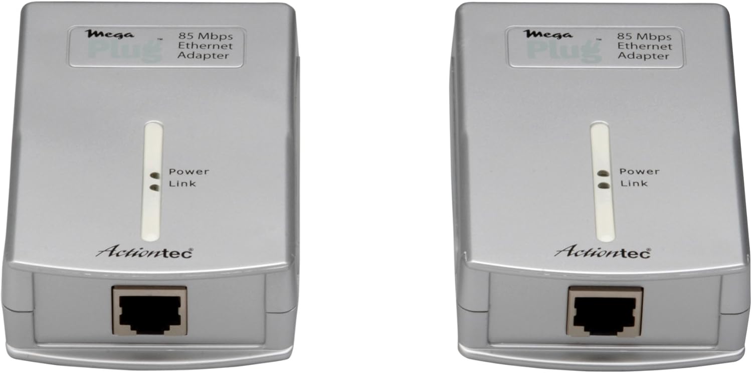Actiontec MegaPlug 85 Mbps Powerline Adapter Twin Pack