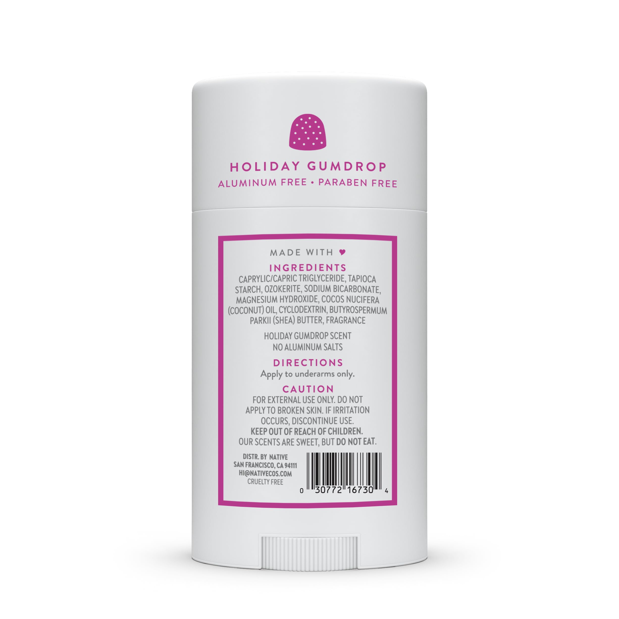 Native Deodorant, Holiday Edition, Holiday Gumdrop Scent, Contains Naturally Derived Ingredients, 72 Hour Odor Control | Deodorant for Women and Men, Aluminum Free with Baking Soda