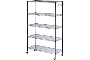 Alera 5 Shelf Heavy Duty Wire Shelving Kit, EZ Black