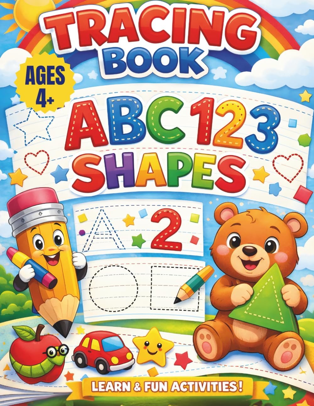 Tracing Book ABC 123 Shapes: Tracing ABCs,123s & Shapes for Early Learning Success with activities