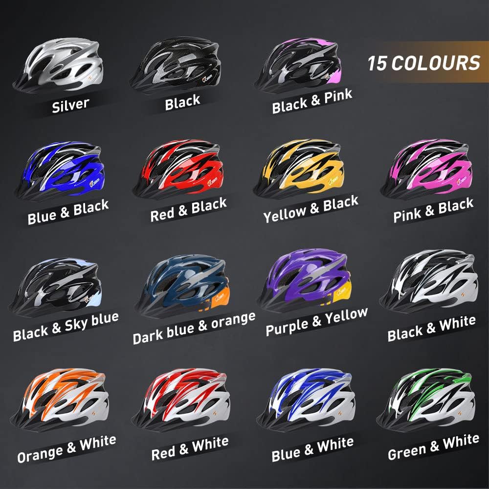 JBM Adult Cycling Bike Helmet Specialized for Mens Womens Red/Blue/Yellow (Dark Blue & Orange, Adult) : Sports & Outdoors