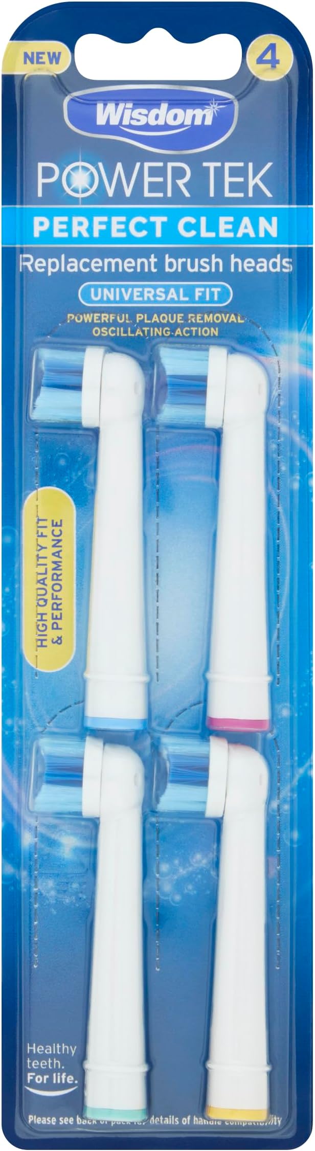 Power Tek Toothbrush Replacement Heads Pack of 4