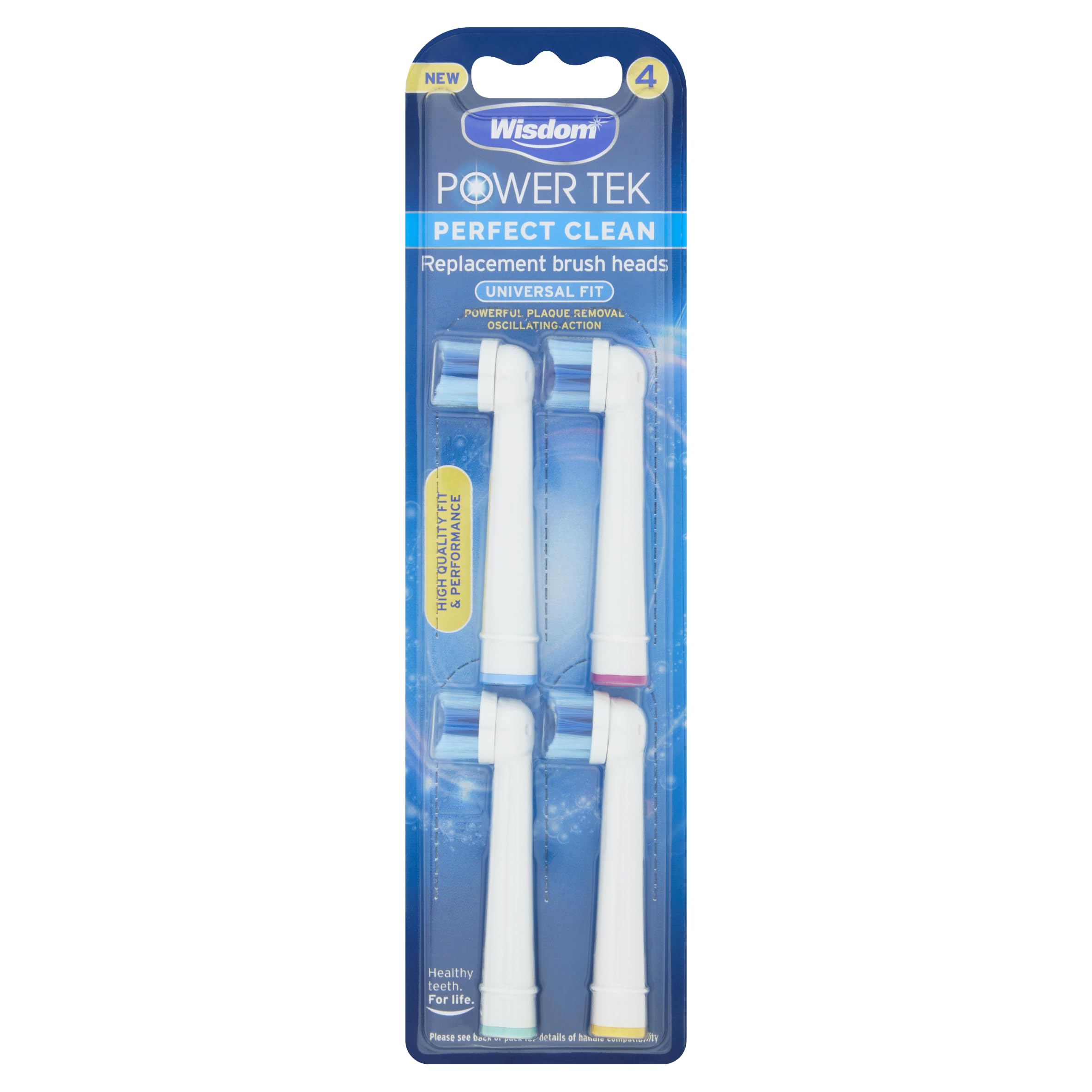 Power Tek Toothbrush Replacement Heads Pack of 4
