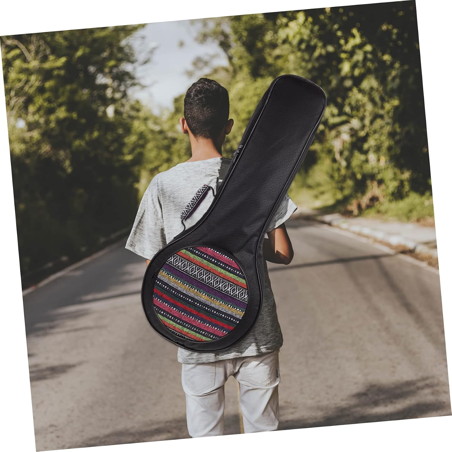 Vaguelly Mandolin Case Pouch Capacity Bag for Mandolin Comfortable Double Shoulder Side Handle Stylish Practical image 5