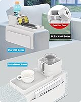 Vista 11 de Soporte para taza de sofá de silicona, bandeja antideslizante y antiderrames para reposabrazos, bandeja de silicona resistente a la suciedad