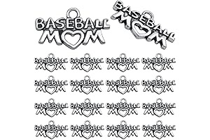 Vintage Alloy Word Dangle Charms for Moms and Baseball Enthusiasts: A Set of 40