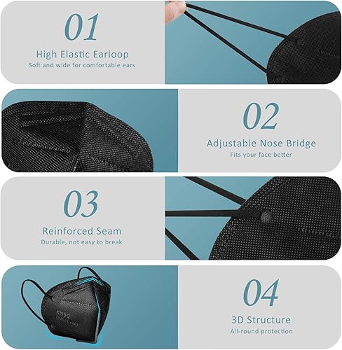 Miniatura 3 de ChiSip KN95 - Mascarilla facial de 20 unidades 5 capas de protección contra el polvo mascarillas de protección transpirable contra PM25 para hombres