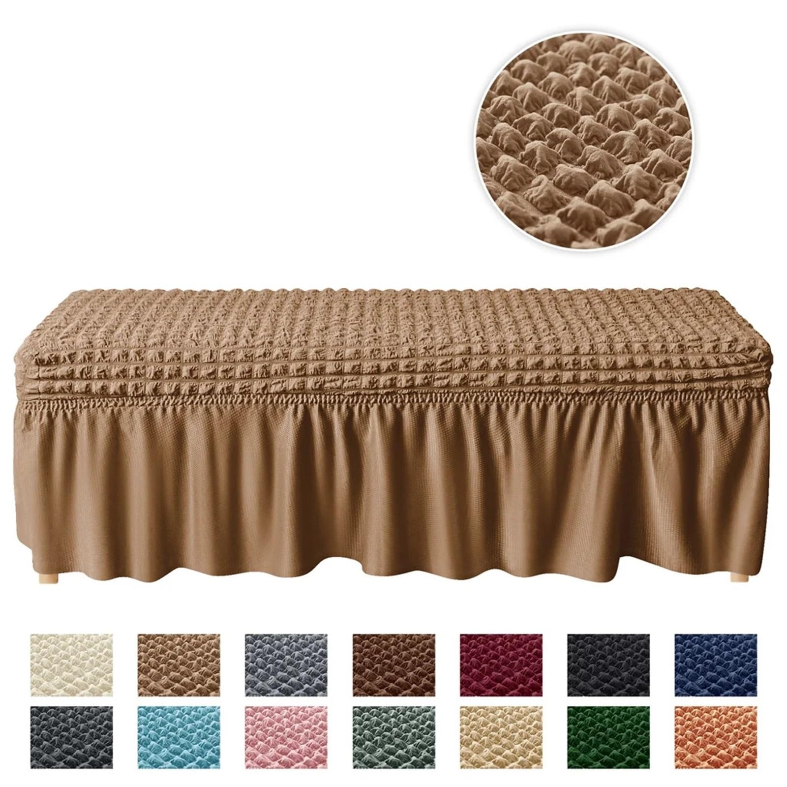Bei fodere per panche, rimovibili e lavabili, in seersucker, per soggiorno, camera da letto, cucina, 2 pezzi, per sedie, hotel e uso domestico