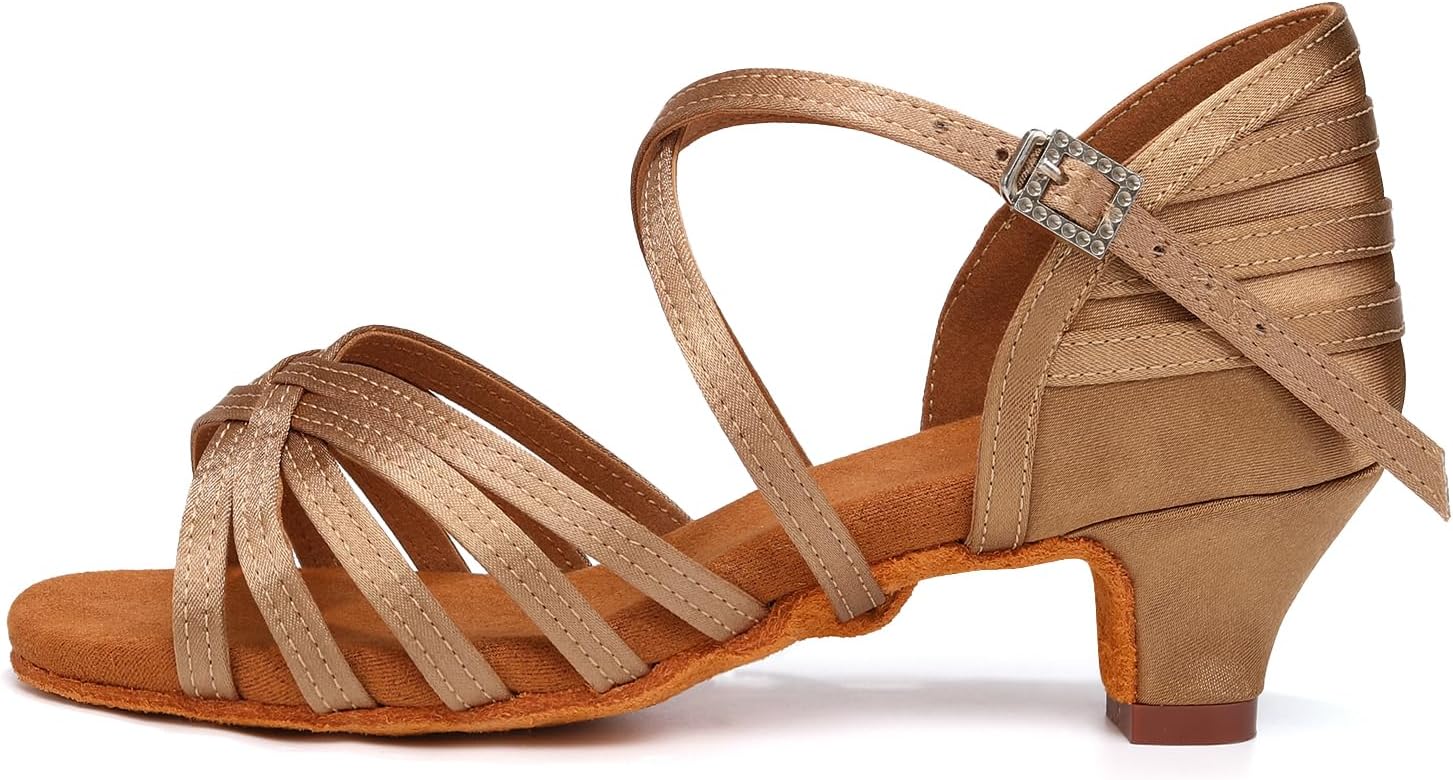 AOQUNFS Girls Latin Dance Shoes - Low Heels for Comfort