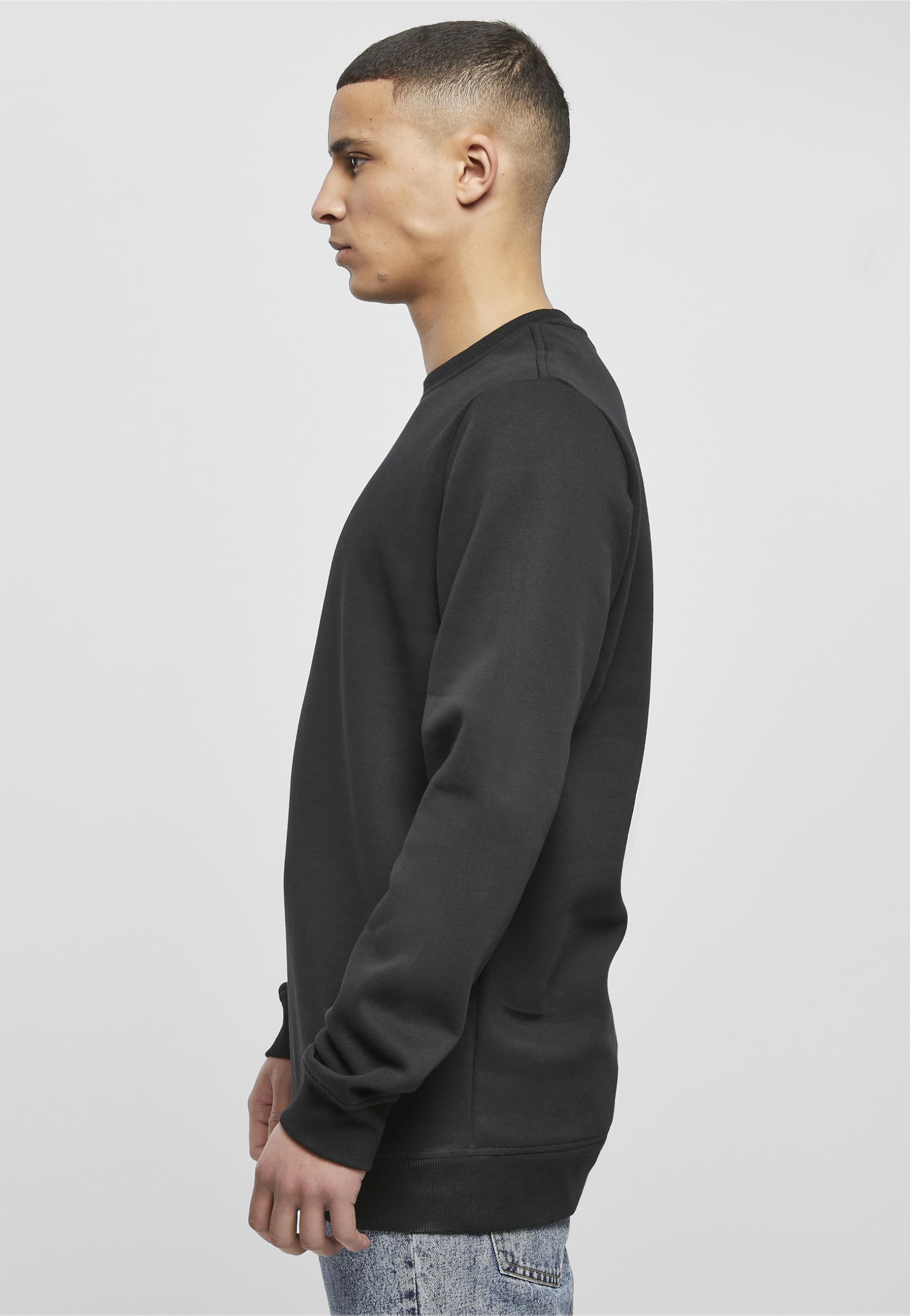 Urban Classics Basic Terry Crew Hombre Sudadera Aceituna Regular