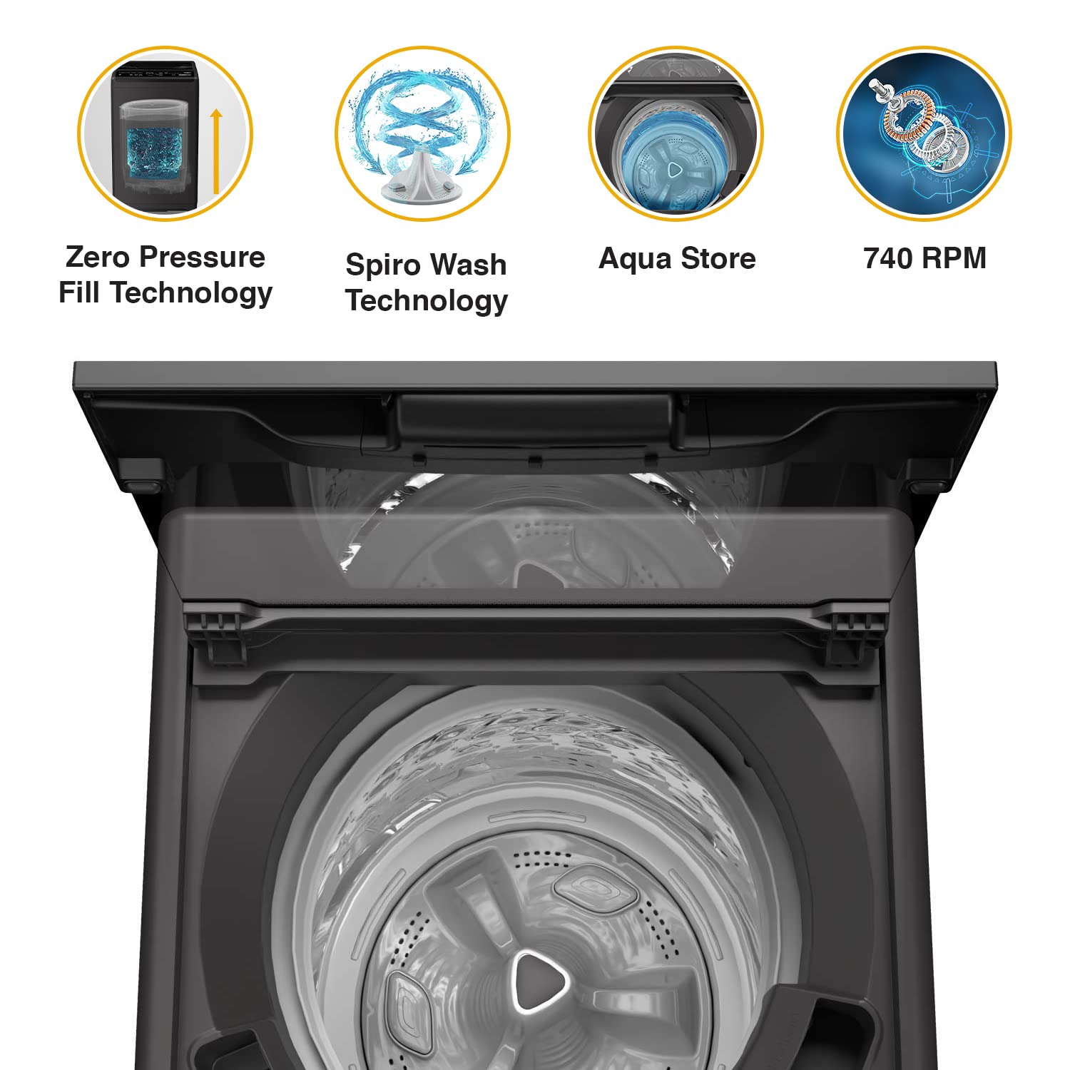 Whirlpool 6.5 Kg 5 Star Royal Fully-Automatic Top Loading Washing Machine (WHITEMAGIC ROYAL 6.5 GENX, Grey, Hard Water Wash) GENX Grey