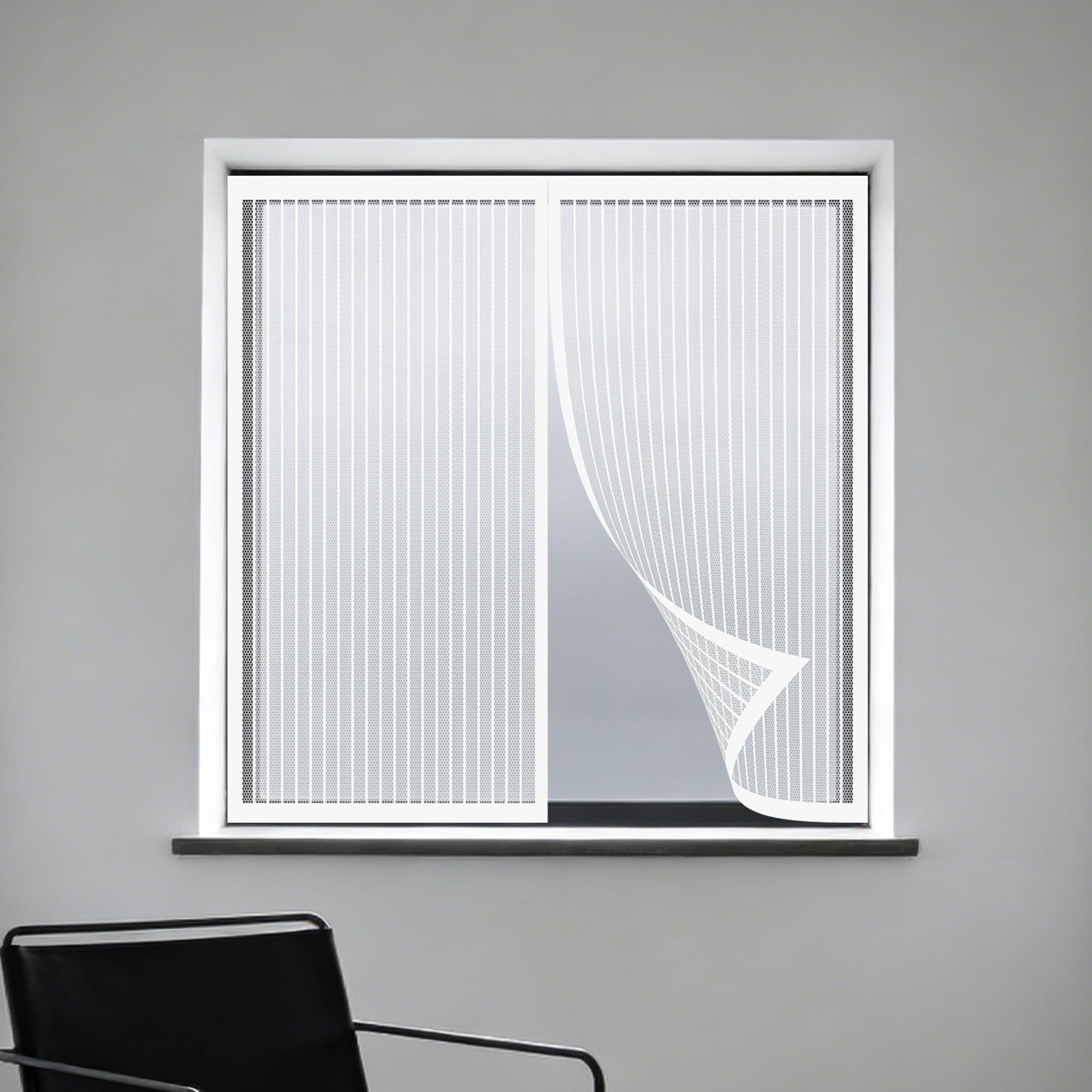 DIY Fly Screen Windows 115 x 115 cm Prevents Insects Flies Mosquitoes from Entering The Room Window Netting for Insects Easy Installation for Living Room Bedroom Offfice, White