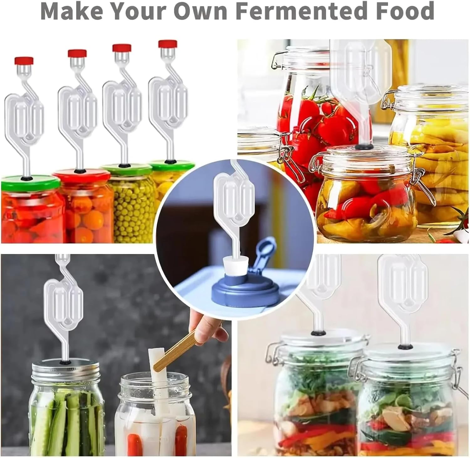 Airlocks for Fermenting S-Shaped Bubble Airlock Set with Rubber Stoppers for Brewing Wine Beer Sauerkraut Pickles