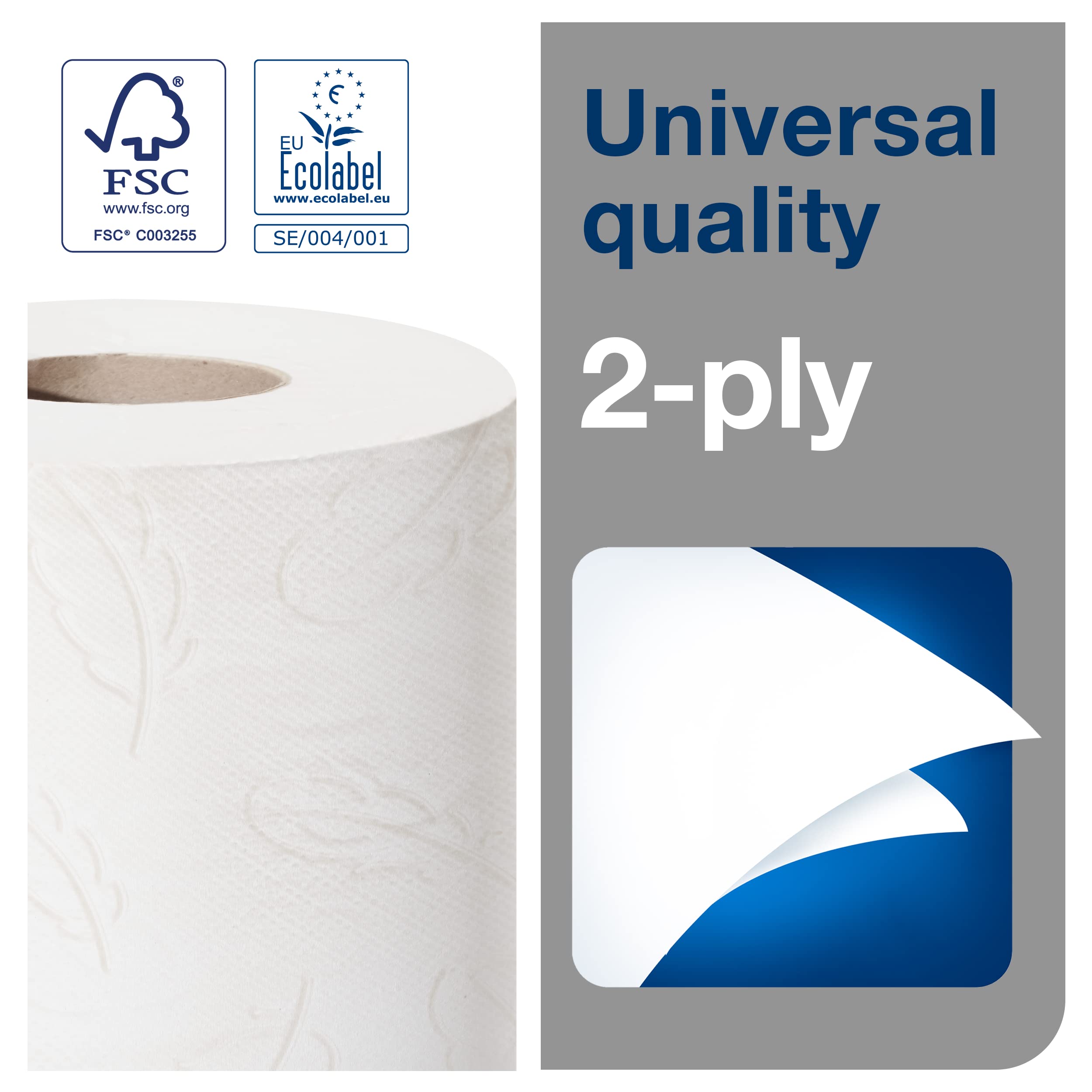 Tork Soft Small Roll Papel higiénico blanco T4, universal, 2 capas, 70 × 250 hojas, 110794