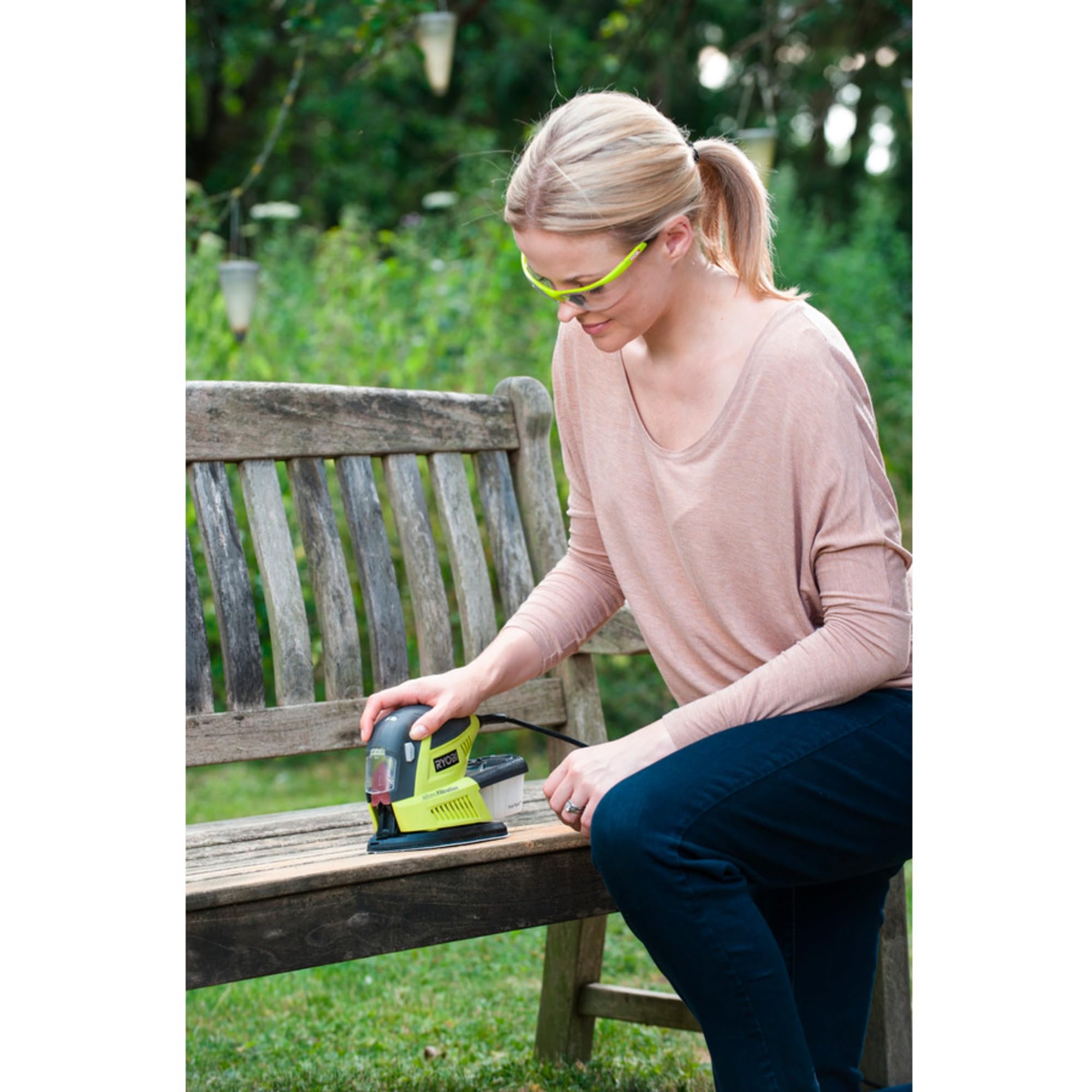 Ryobi RPS100-S - Lijadora multilijadora (180 W, 5 hojas, incluye lijadora de dedos para un lijado preciso)