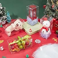 Vista 5 de BENECREAT Paquete de 20 cajas de plástico rectangulares de plástico de 2.7 x 2.7 x 6.3 pulgadas, cajas de regalo para bodas, fiestas, dulces