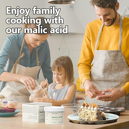 Miniatura 6 de Viktairy 8 onzas de ácido málico, ácido málico de grado alimenticio en polvo sabor agrio para hacer dulces agrios, ositos de goma agria, bebidas,