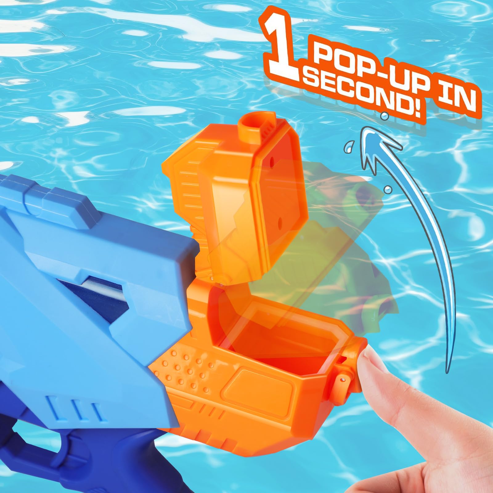 Wasserpistole für Kinder Erwachsene - 2 Pack Wasserpistole 1200ML großer Reichweite Super Wasser Blaster Soaker Wasserspritzpistole Sommer Draußen Schwimmbad Strand Sand Wasser Kampf Spielzeug