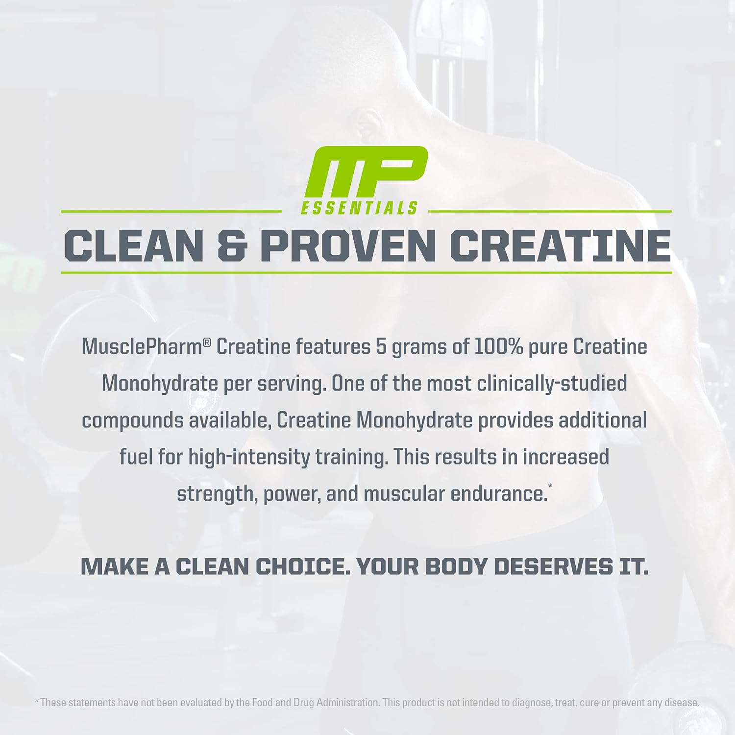 MusclePharm Essentials Micronized Creatine, Ultra-Pure 100% Creatine Monohydrate Powder, Muscle-Building, 60 Servings