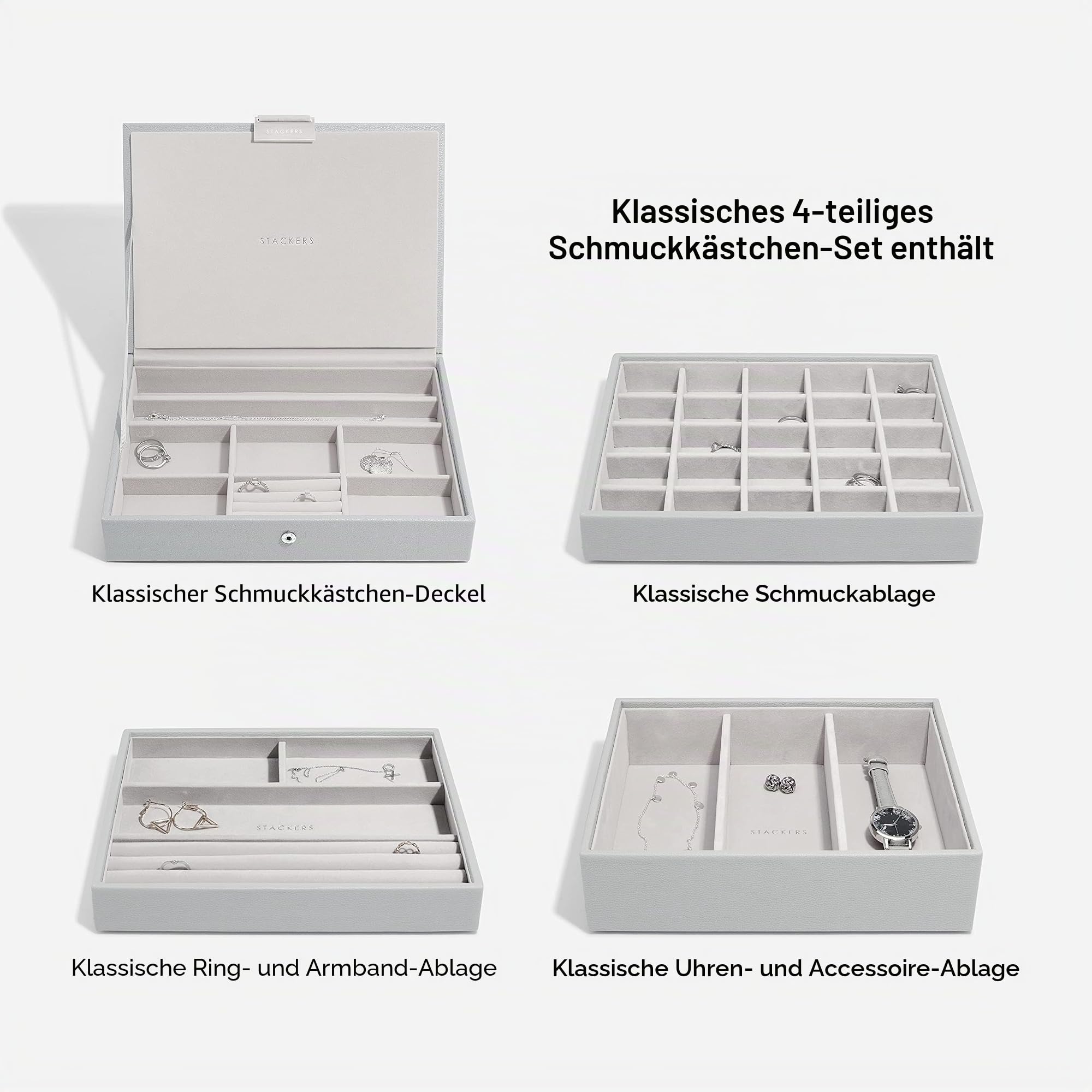 Stackers Grau Klassisch Schmuckschatulle -4