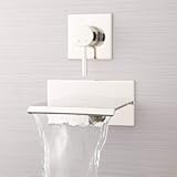 378997 Lavelle 6-1&sol;2" Waterfall Wall Mounted Tub Filler with Metal Lever Handle - Valve Included - Polished Nickel